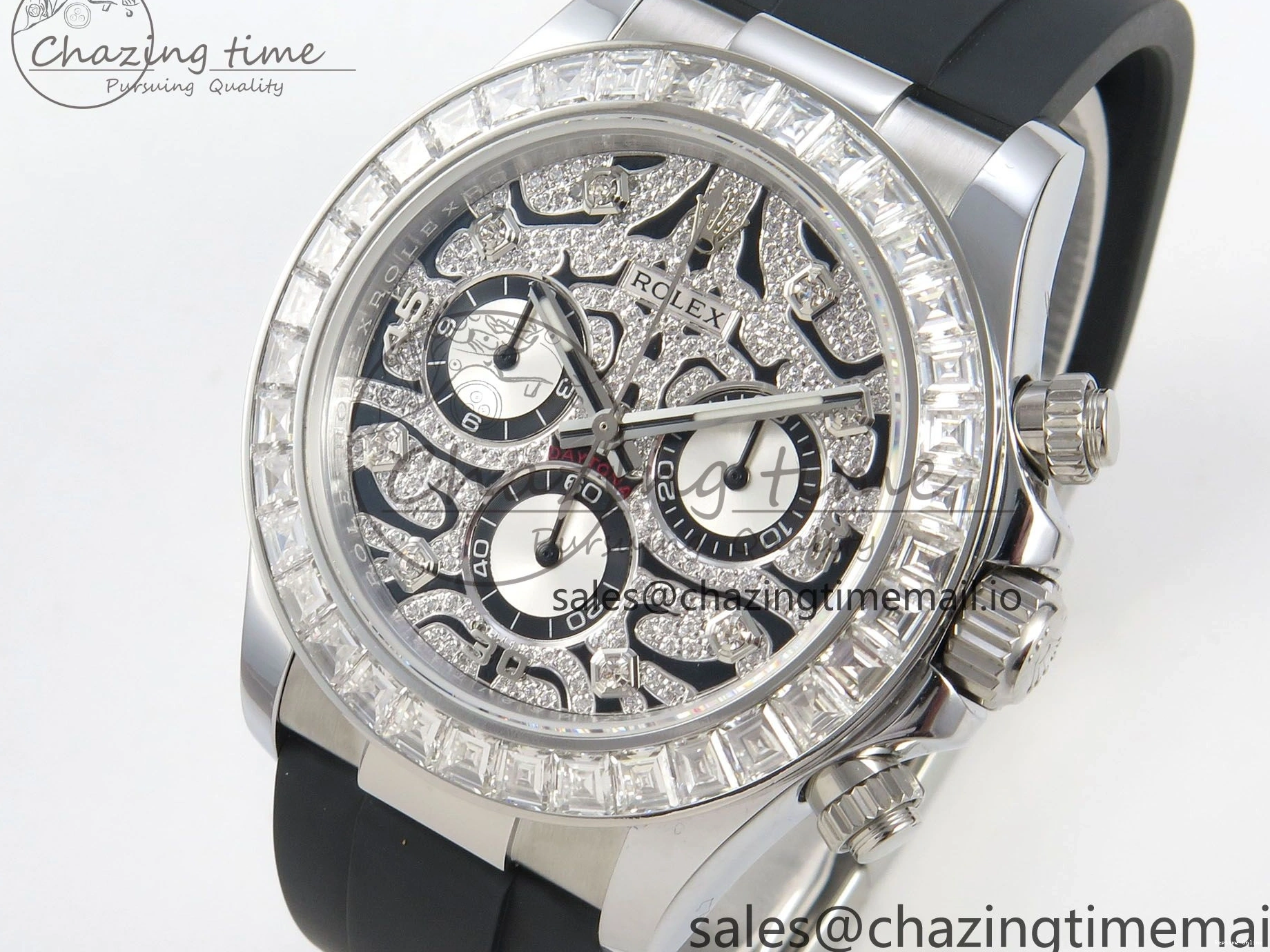 0207 Elegant Daytona 116589TBR ‘Eye Of The Tiger’ SS 3CF 1:1 Best Edition Tiger Diamonds Dial on Oysterflex Strap SH4130 V2 (Mod Version) 49